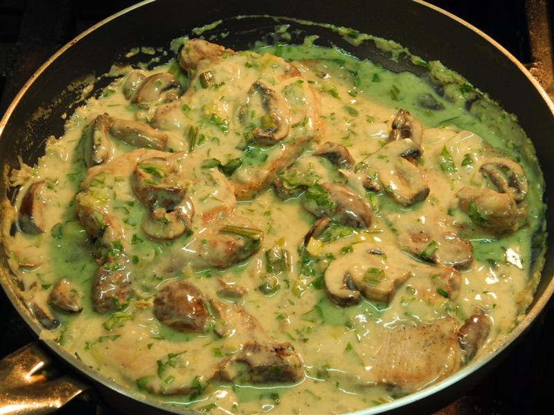 Cerdo con salsa de Portobellos