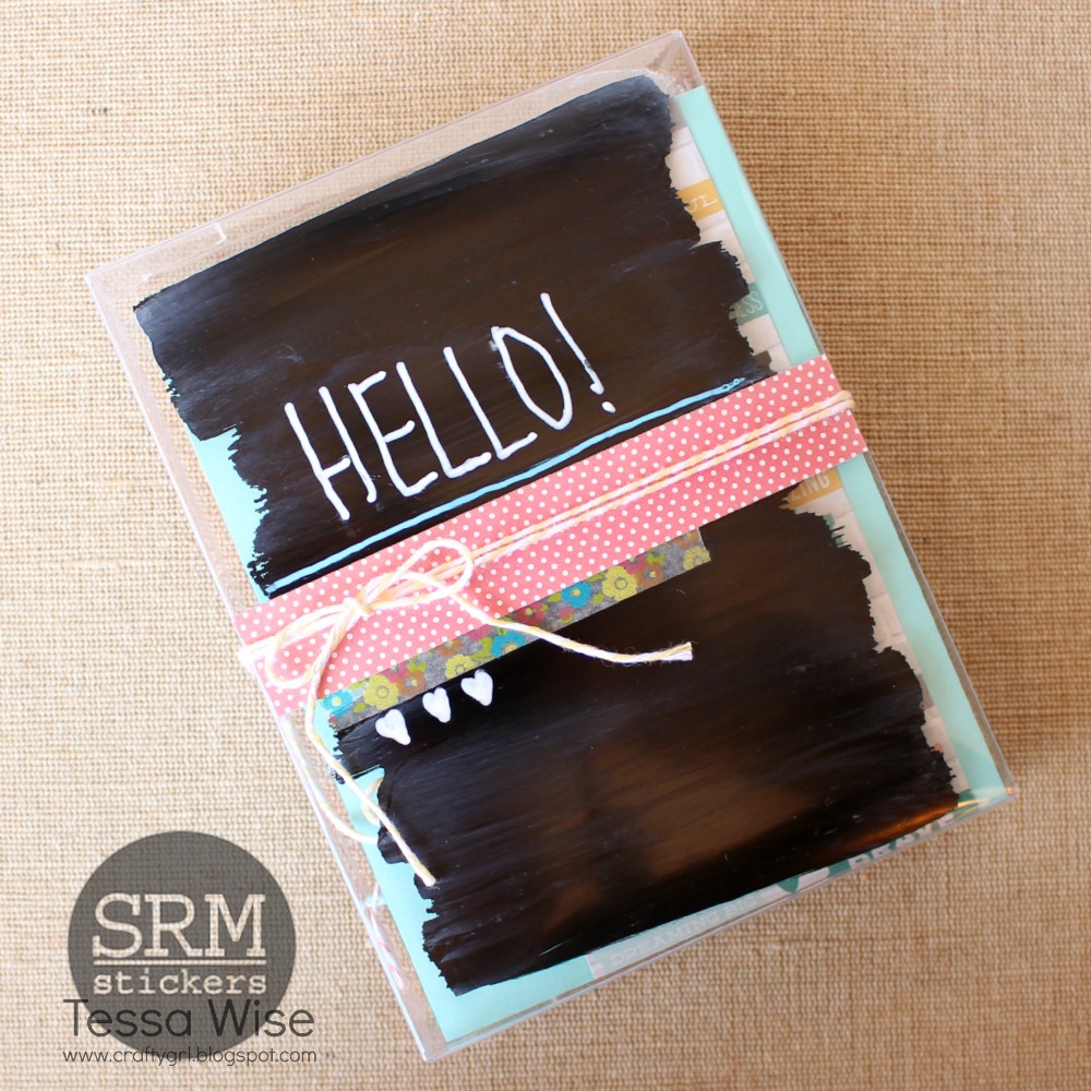 SRM Stickrs Blog - A Chalkboard Card Set by Tessa - #cards #cardset #chalkboard #markers #twine #stickers #clearstamps #janesdoodles, #giftset