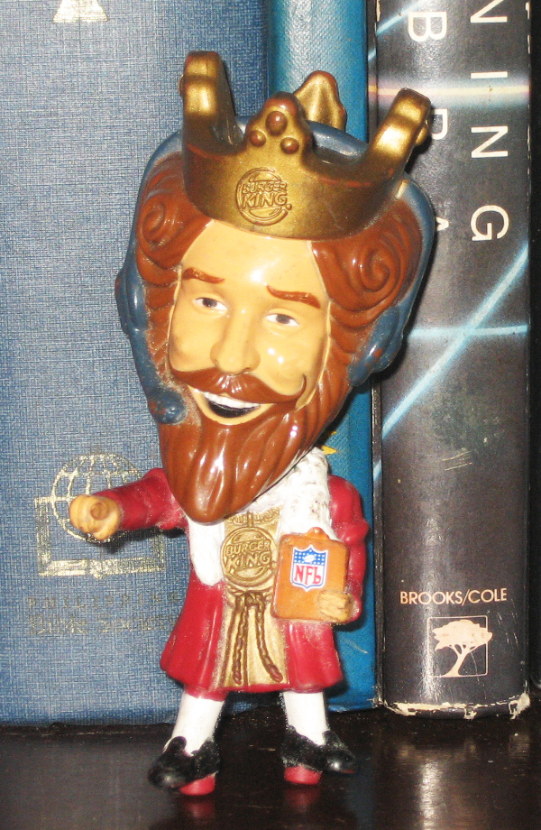 Percy's Fast Food Toy Stories Burger King Mascot NFL