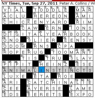 Rex Parker Does The Nyt Crossword Puzzle Creator Of Gop Elephant Tue 9 27 11 Larklike Bird Noted 1964 Convert To Islam When Repeated Noted Panda