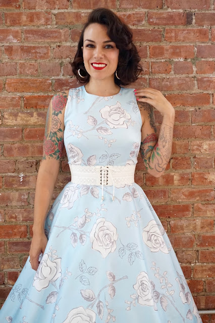 Gertie's New Blog for Better Sewing: Blue Sketch Roses Dress