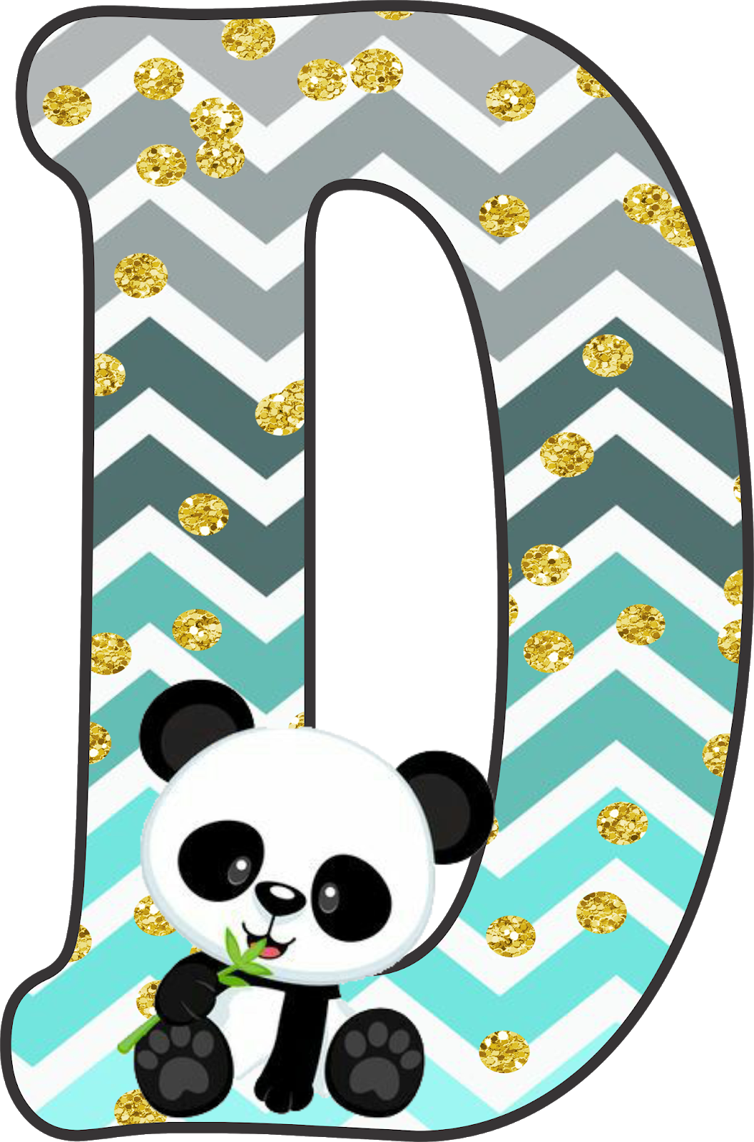 Alfabeto de Panda tierno para Descarga Gratis