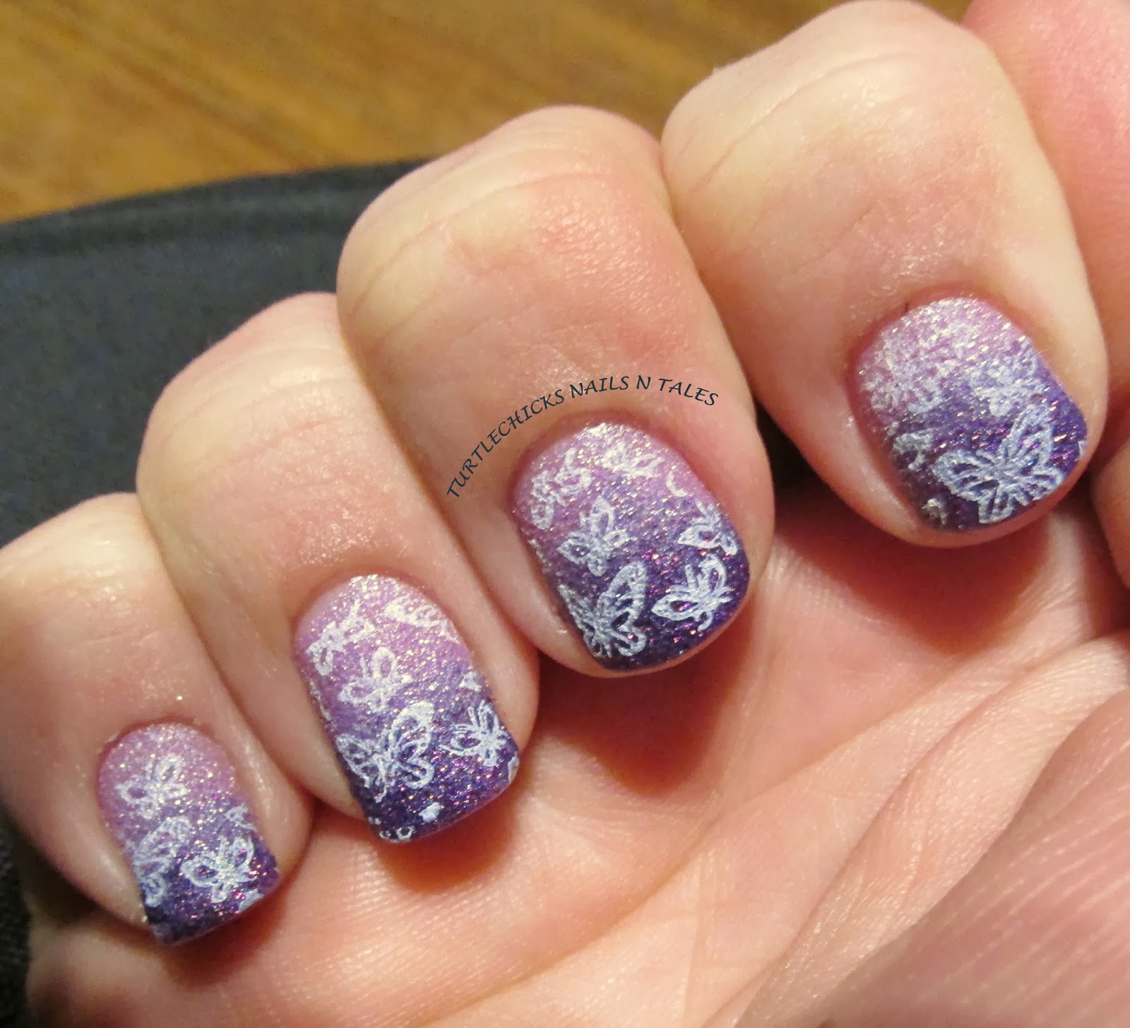 Turtlechick's Nails N Tales: Purple Pixie Butterflies