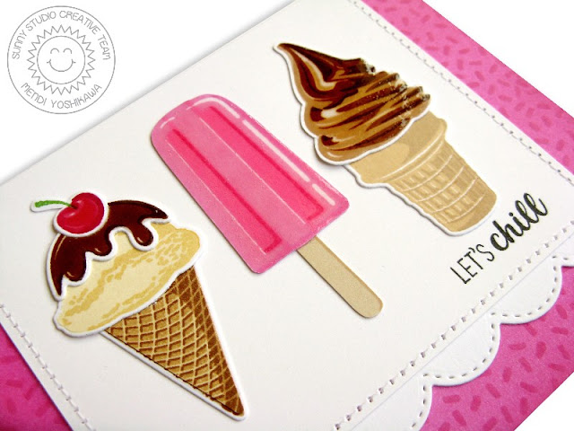 Sunny Studio Stamps Two Scoops & Perfect Popsicles Card by Mendi Yoshikawa