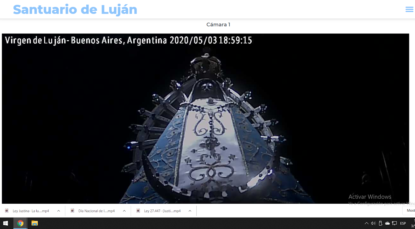 Mirá  a la Virgen de Lujan en vivo