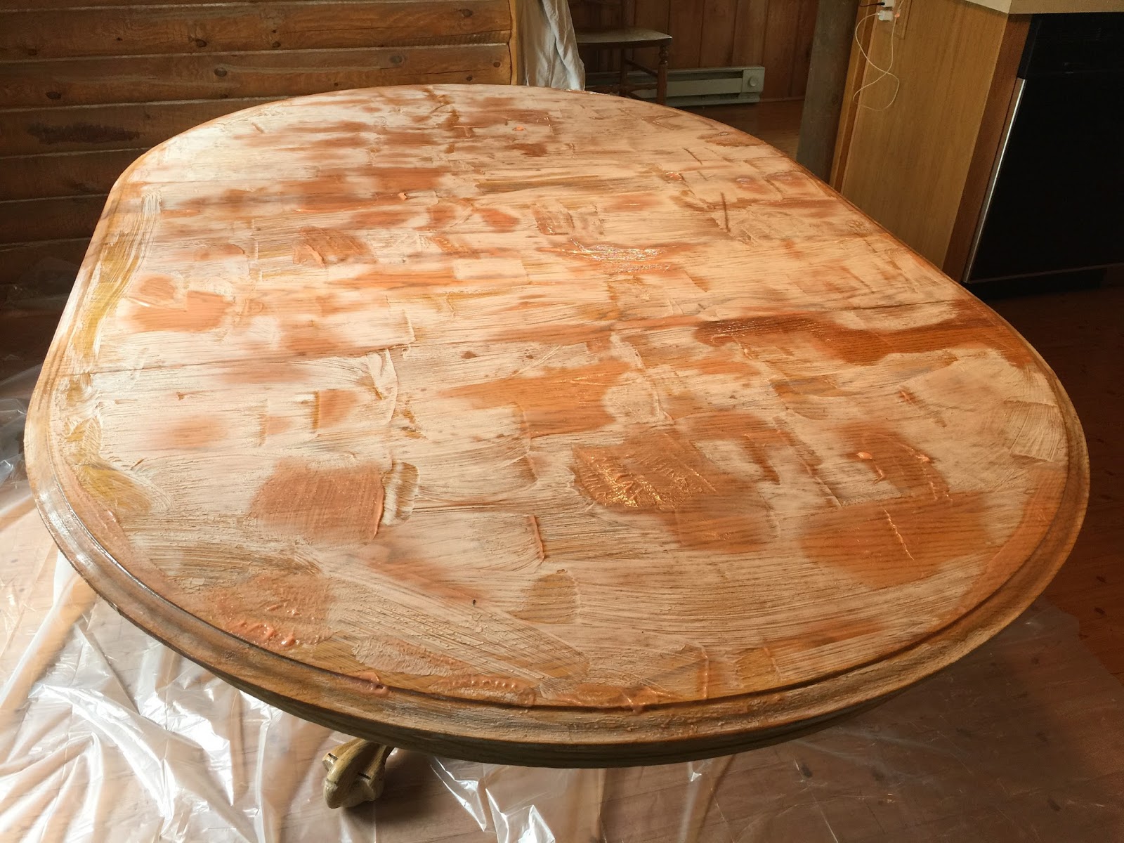 Eclectic Breakfast Refinishing An Oak Table Top