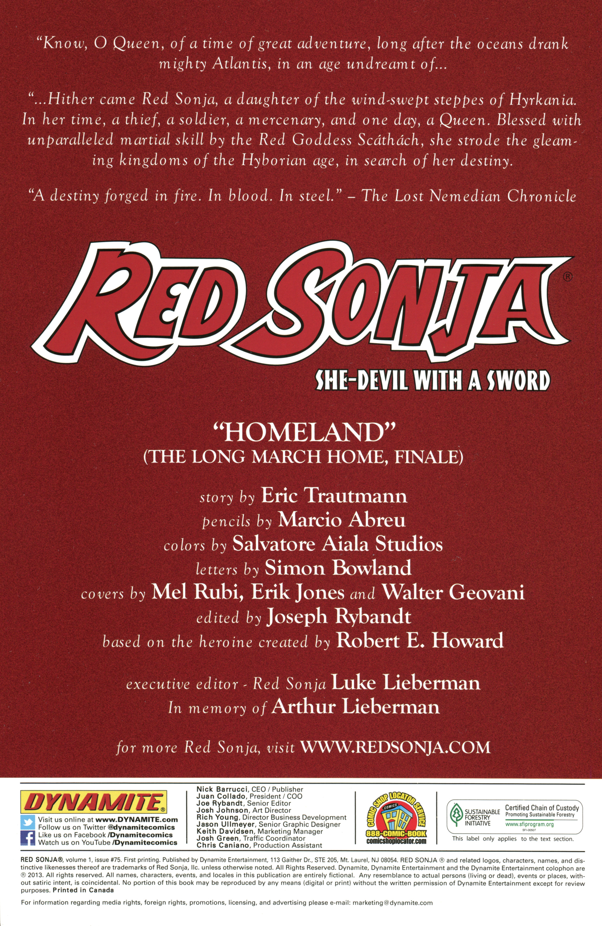 Read online Red Sonja (2005) comic -  Issue #75 - 2