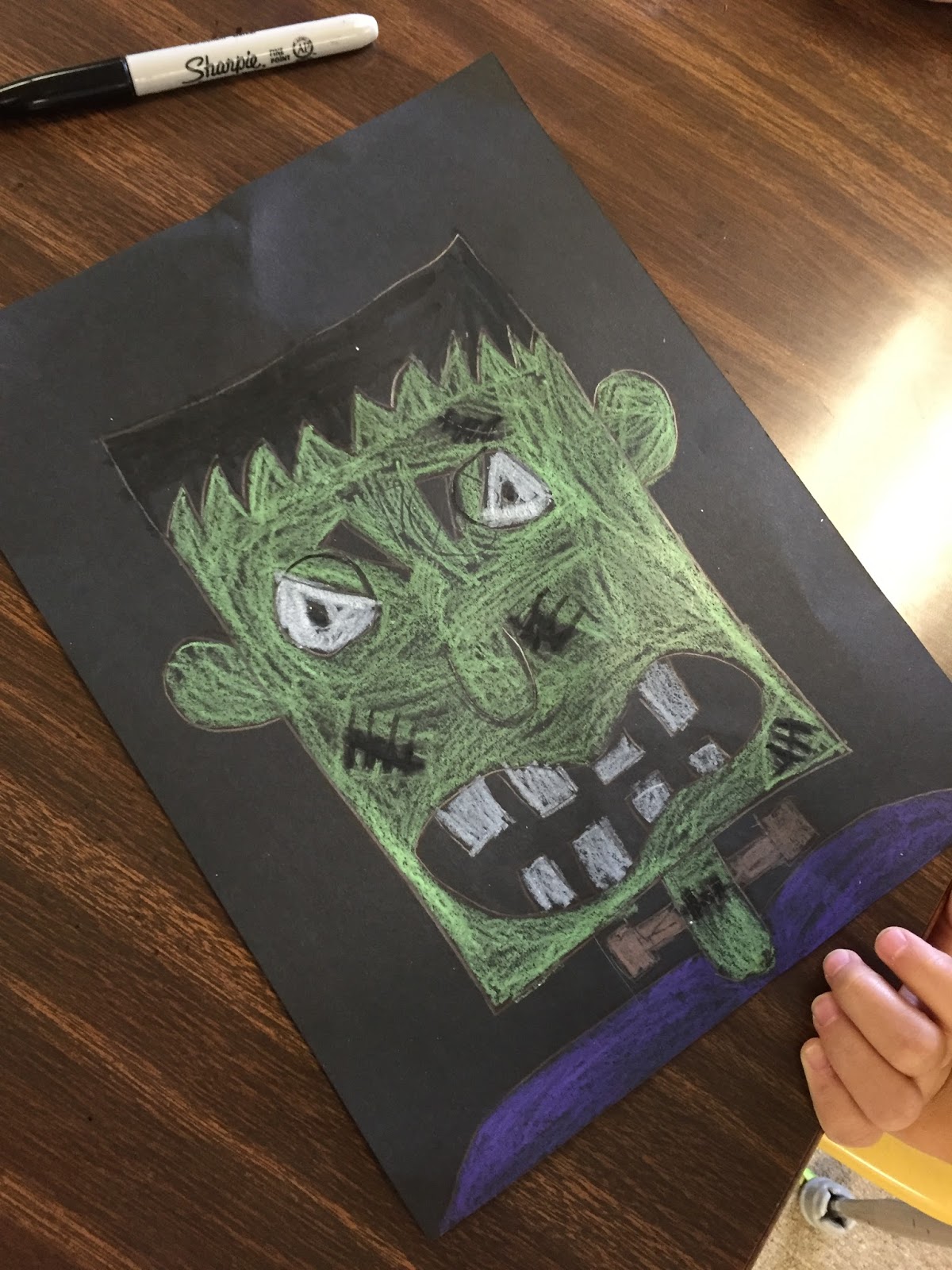 Elements of the Art Room: Fun First grade Frankensteins!
