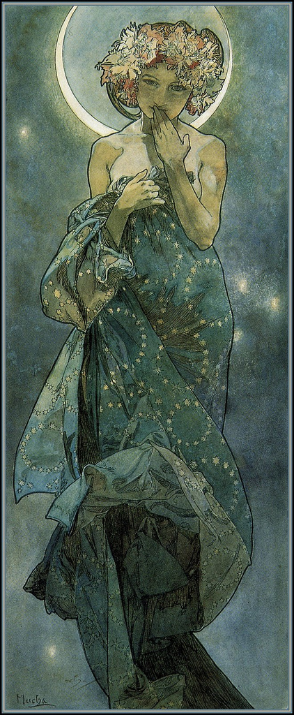 art alfons mucha moonlight art alfons mucha moonlight