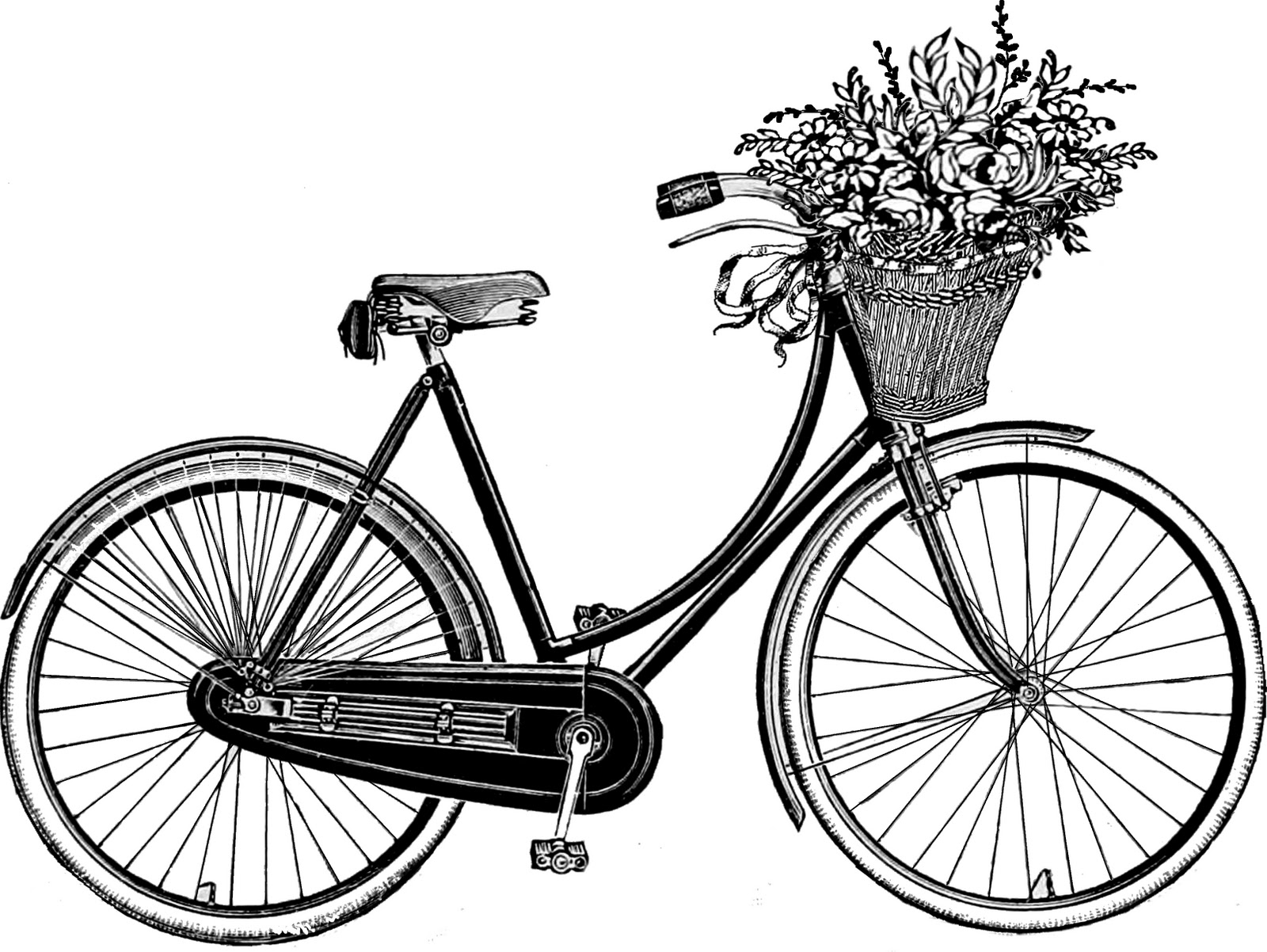 bicycle clipart black and white - photo #42