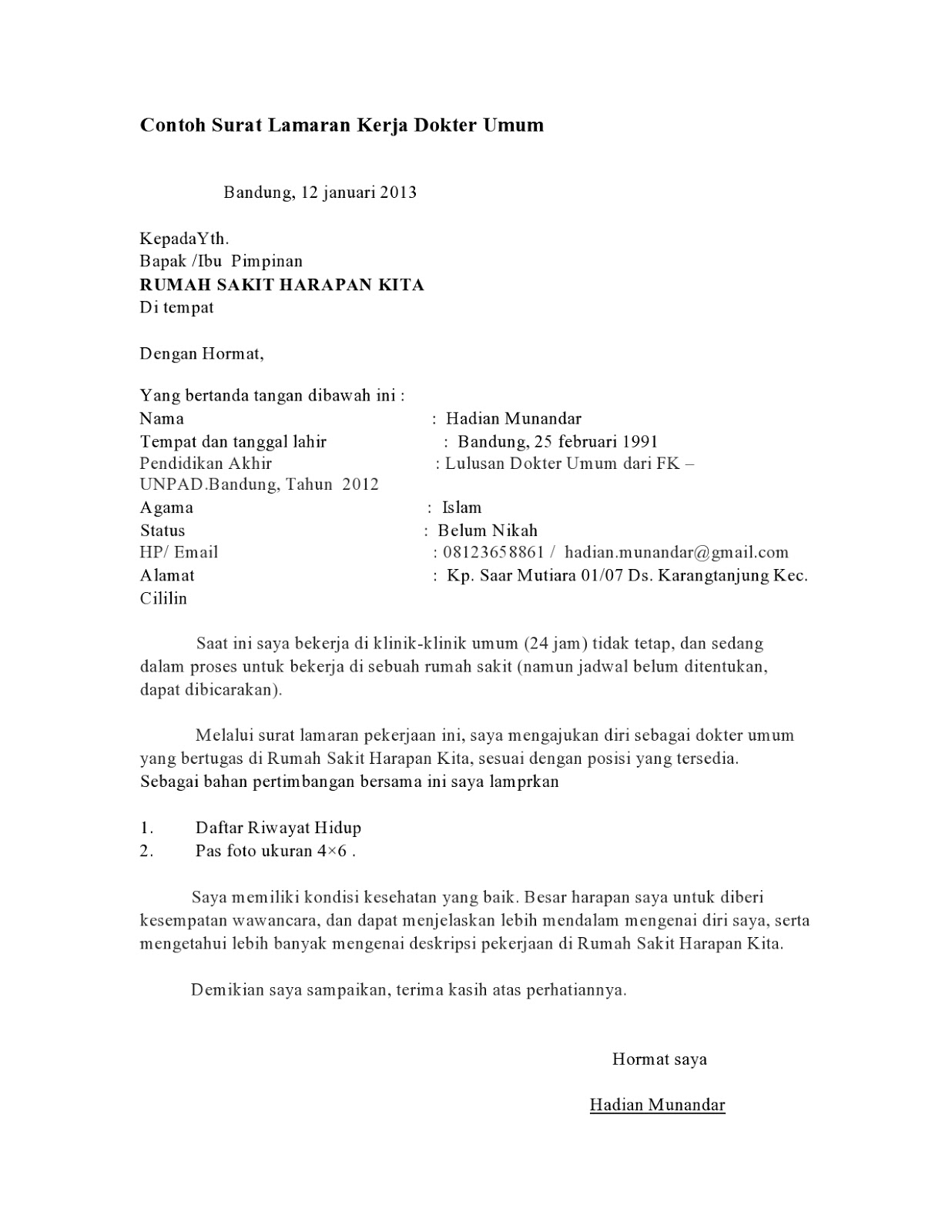 Contoh Surat Lamaran Kerja Pabrik Mie Sedap Contoh Surat