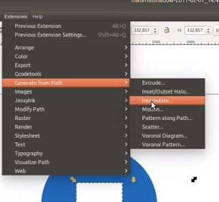cara menampilkan menu interpolate di Inkscape