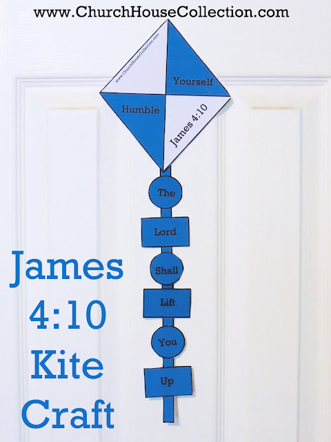 Kite Cutout Craft For Sunday School Kids James 4:10- Free Printable Template Pattern To Print Out For Summer Crafts- Children's Church- by Church House Collection