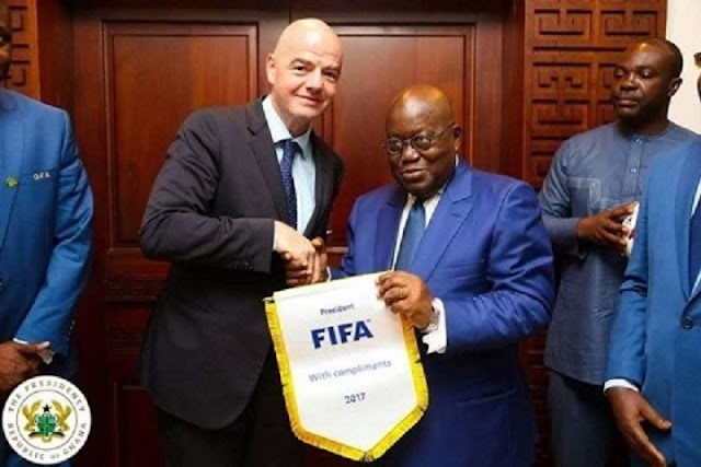 Fifa president Infantino with Ghana president Nana Akufo-Addo