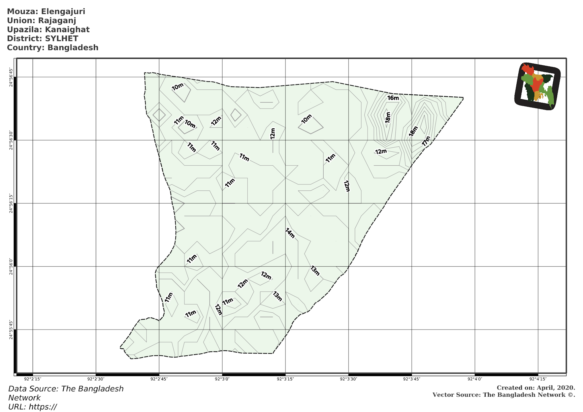 Map of Elengajuri Mouza of Kanaighat Upazila, SYLHET Map of Elengajuri Mouza of Kanaighat Upazila, SYLHET, Bangladesh.