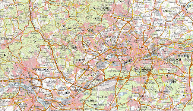 Map of Frankfurt region - Germain