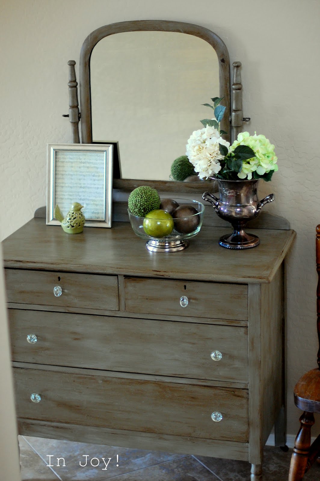 In Joy! Antique. Vintage. Furniture. Decor Antique Grey Dresser With