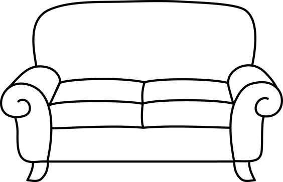 Tranh tô màu cái ghế sofa dài