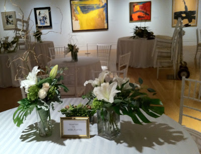 Wedding centerpieces at the PAFA by Stein Your Florist Co.