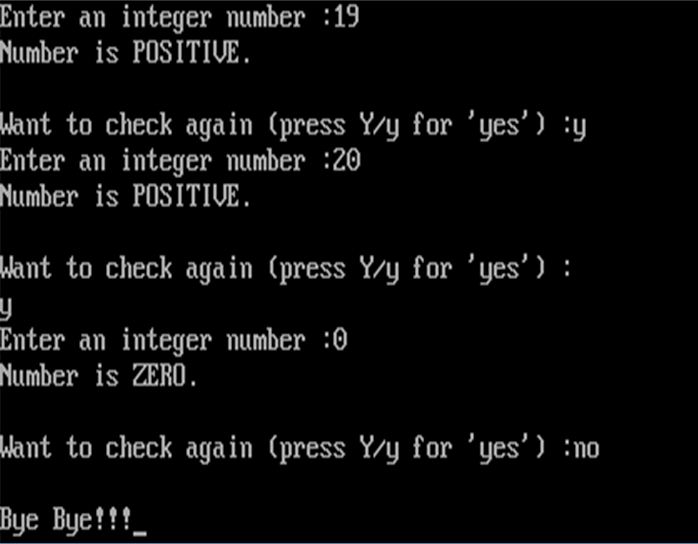 A program to check the number is Positive, Negative or Zero using C ...