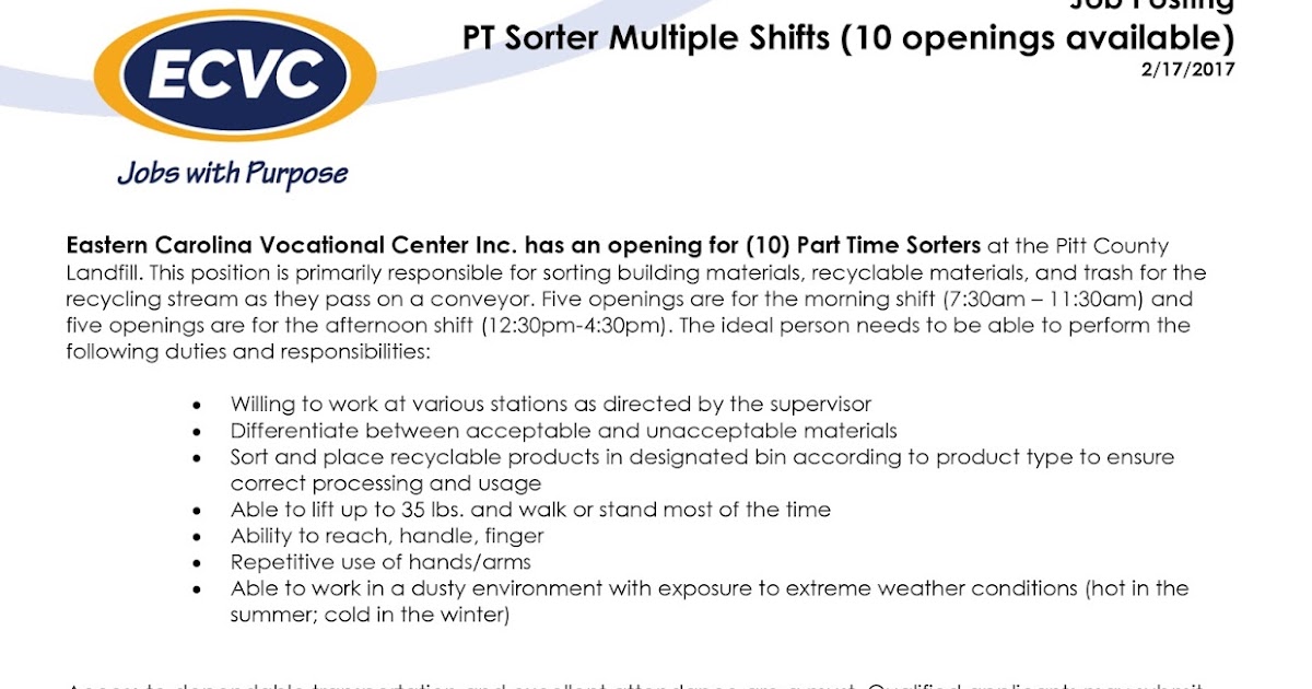 PCC Career Readiness Certificate PT Sorter