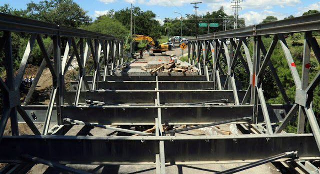 Se instaló puente provisional en entrada a Chietla
