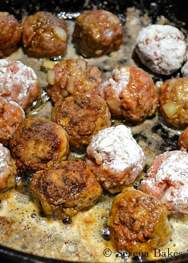 Fry Swedish Meatballs in butter working in batches.