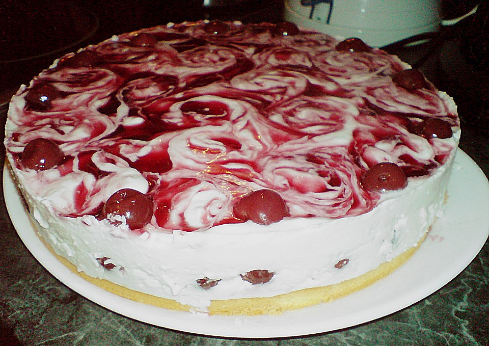 Marmorierte Kirsch Joghurt Torte