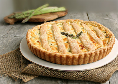 Asparagus and Goat Cheese Tart (with Flaky Cream Cheese Pastry) 