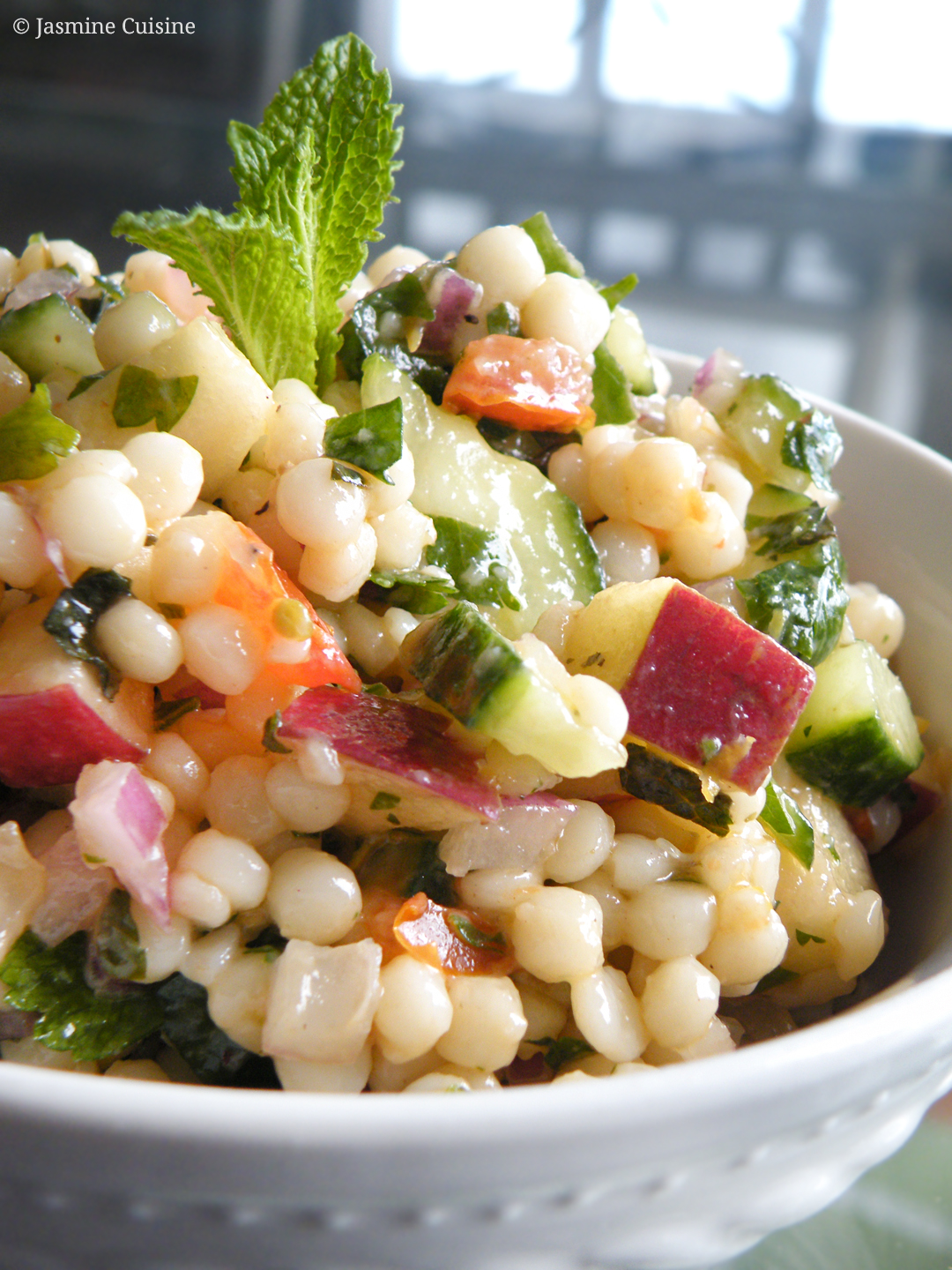 Salade de couscous isréalien à la pomme et à la menthe Jasmine Cuisine