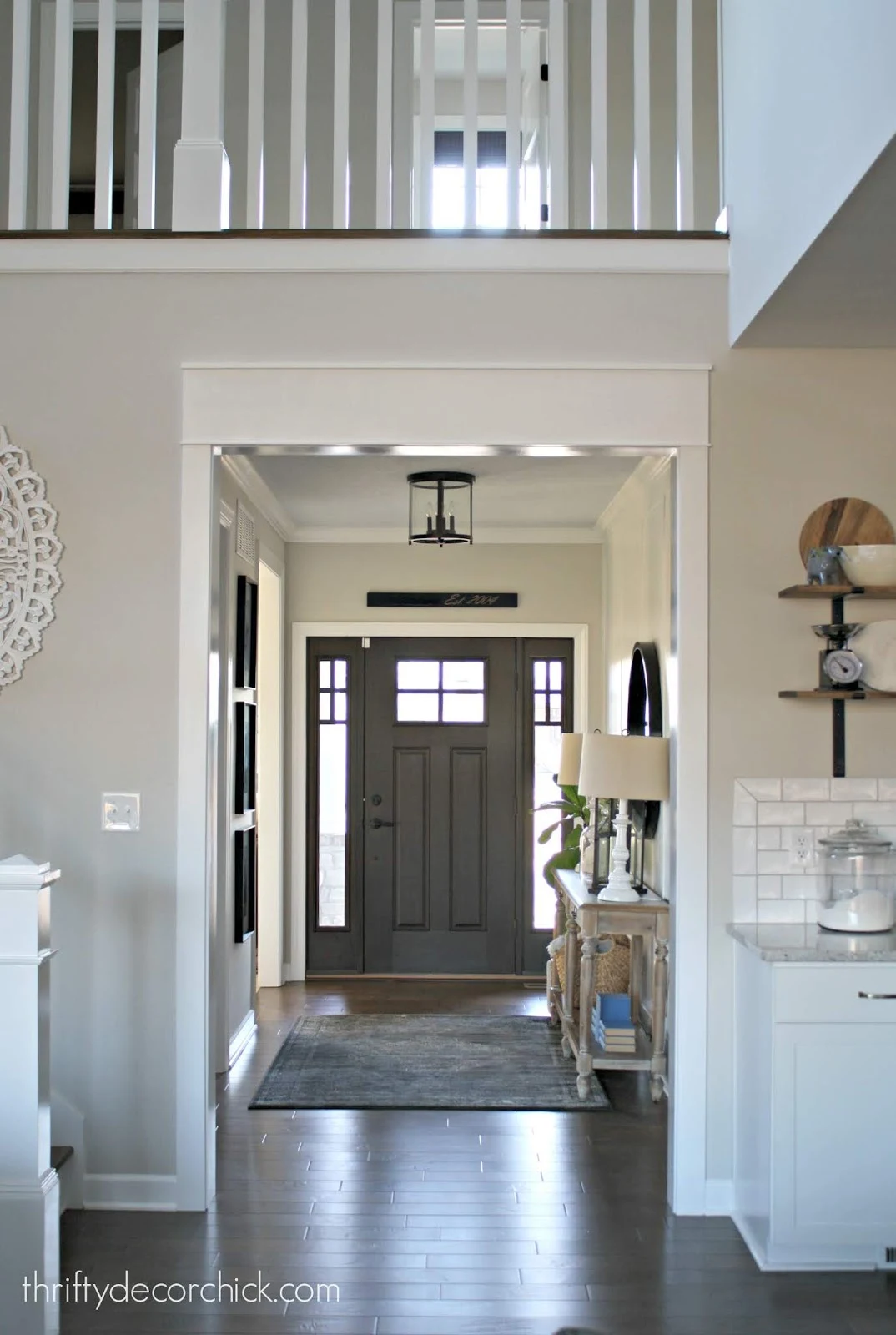 DIY Craftsman chunky trim for large doorway Thrifty Decor Chick