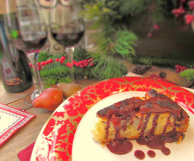 aspettando santa lucia... torta di pere con cioccolato speziato caldo