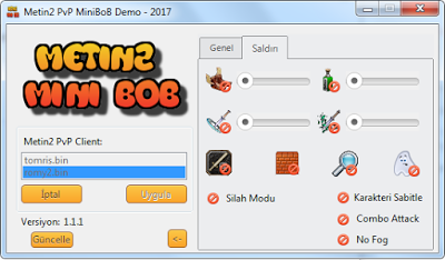 Metin2 MiniBob v1.1.9 Hilesi Kafalarmetin2,Xeni2 Ekli PVP Hile