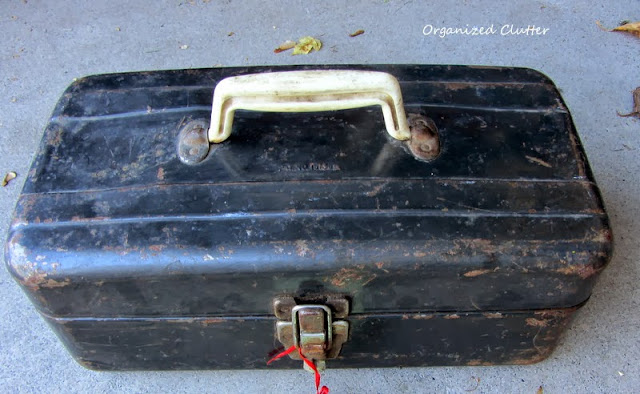$4 old beat up tool box  http://organizedclutterqueen.blogspot.com/2013/10/easy-fall-vintage-junk-decorating.html