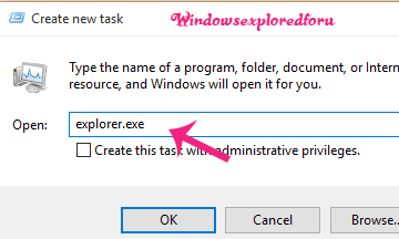 restart explorer in Windows 10