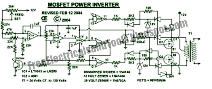 Free Schematic Diagram: 1000W Power Inverter Circuit
