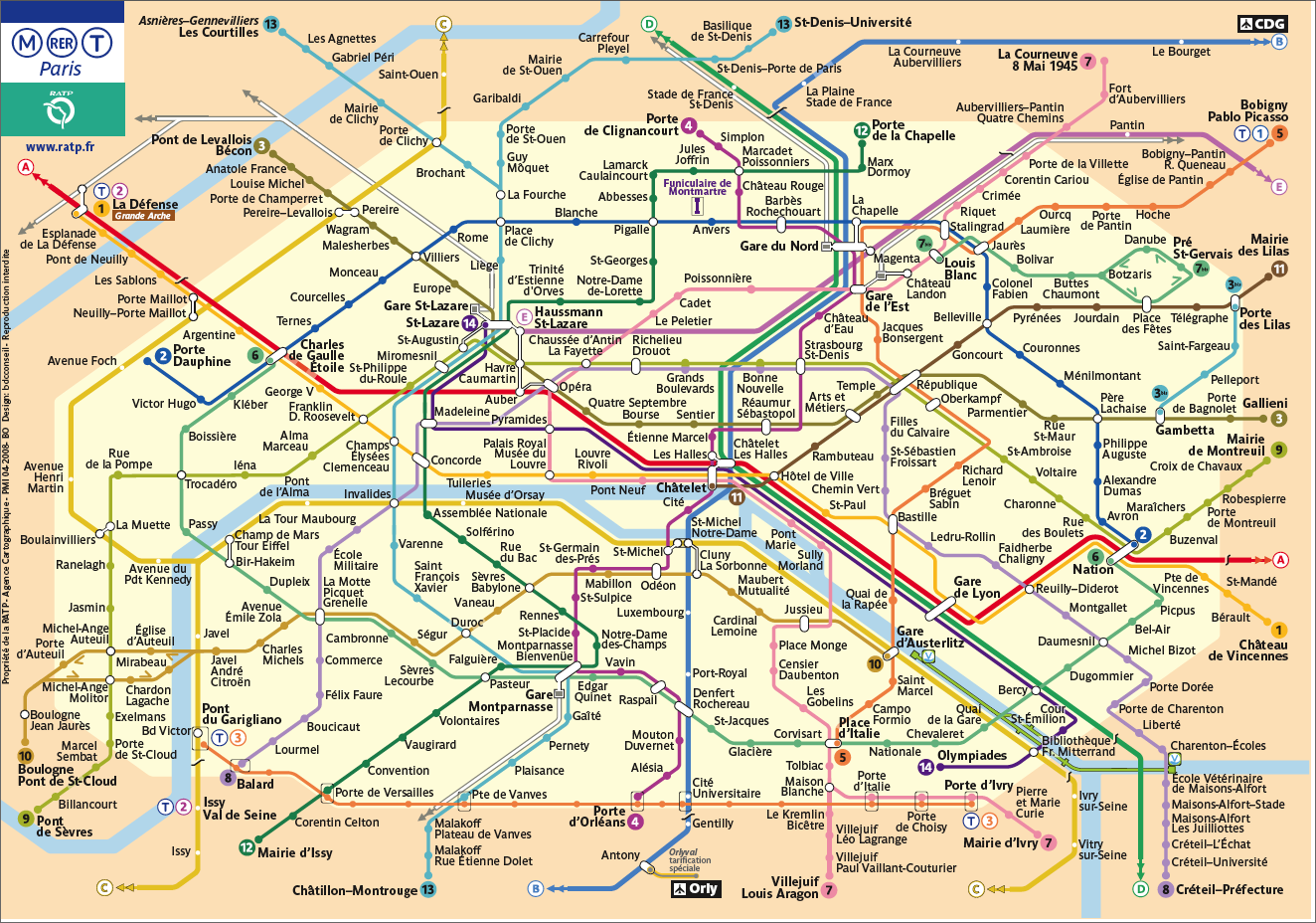 Mapa Metro Y Rer Paris