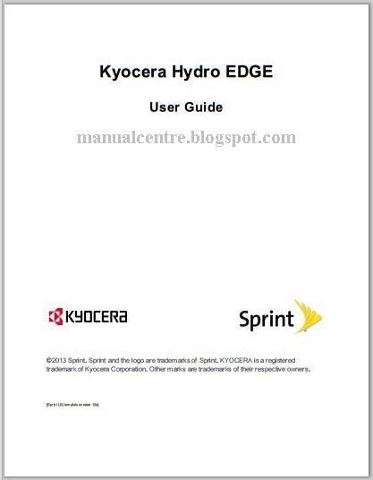 Kyocera Hydro Edge Manual Cover