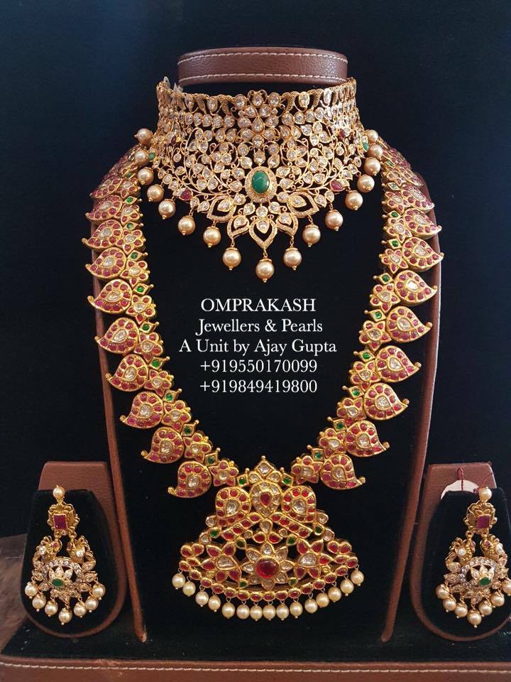 Mango Mala with Kundan Choker Omprakash Jewellery Designs