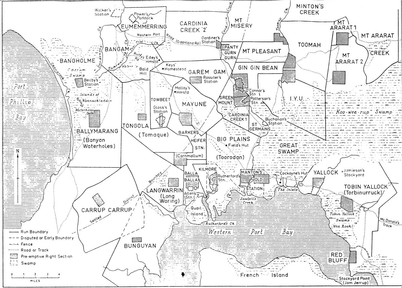 Koo Wee Rup Swamp History Squatting Runs bordering the KooWeeRup Swamp