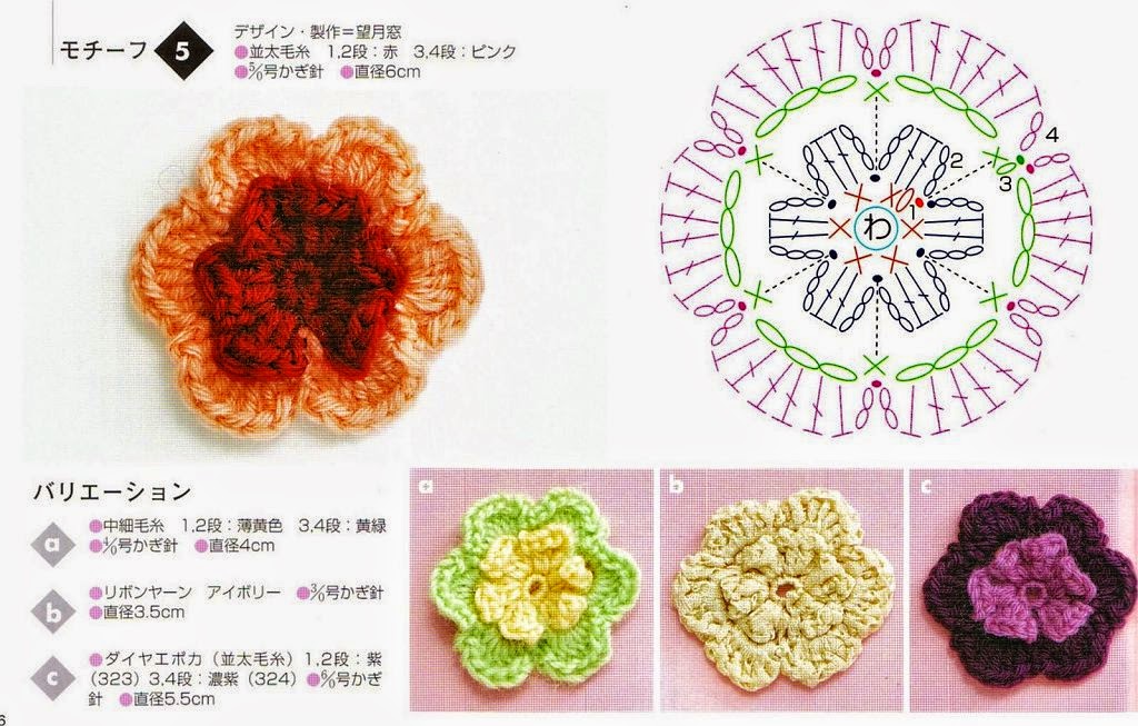 Flores japonesas crochet