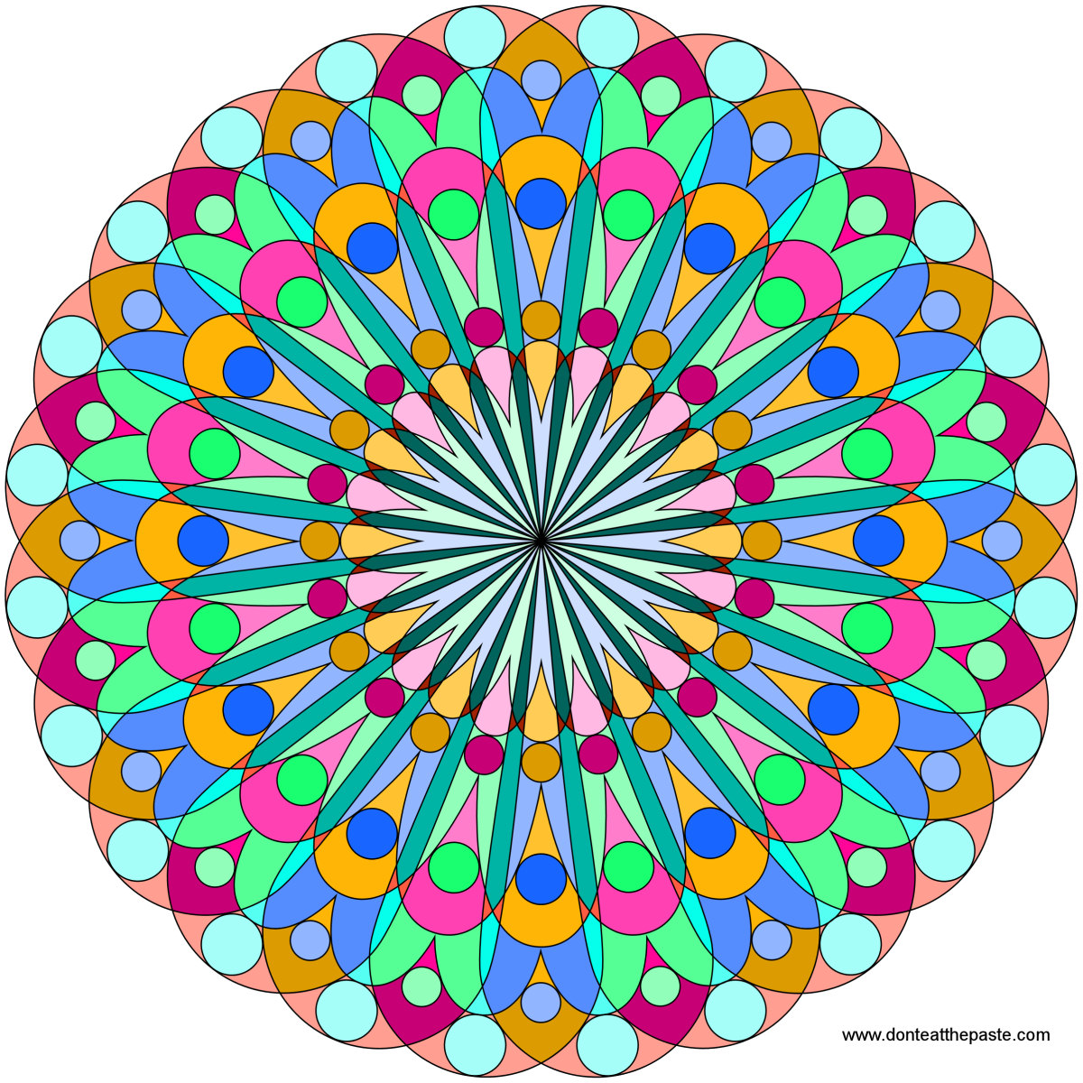 mandala- blank version available to color