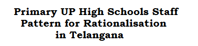 Primary UP High Schools Staff Pattern for Rationalisation in Telangana