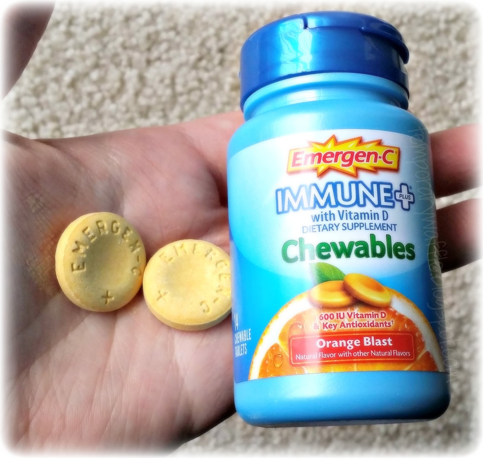 Temporary Waffle EmergenC Immune+ Chewable Orange Blast Vitamin