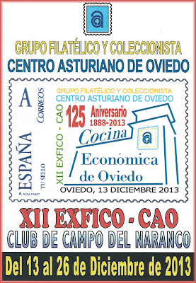 Cartel de la XII Exposición de Coleccionismo en el Centro Asturiano de Oviedo