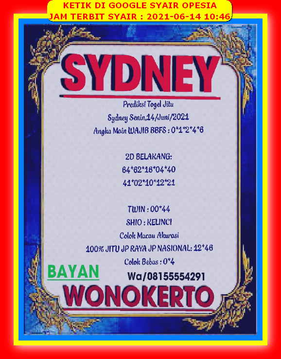gambar togel sydney