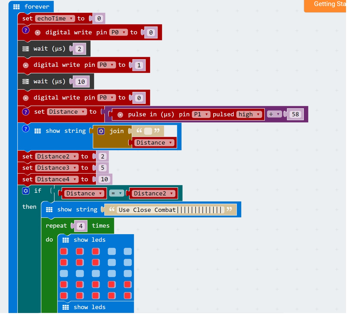 Distance Sensor Microbit