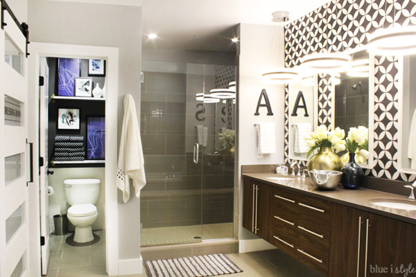 One Room Challenge Graphic Glam Master Bathroom Reveal