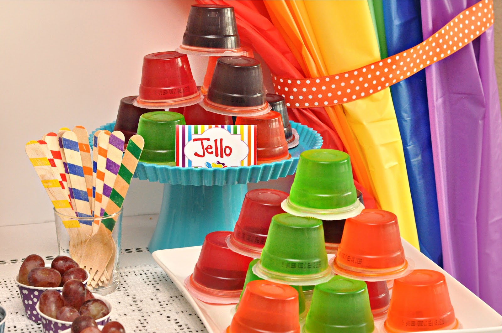 Jelly Bean Birthday Party Ideas and Candy Bar Desserts table -  via BirdsParty.com