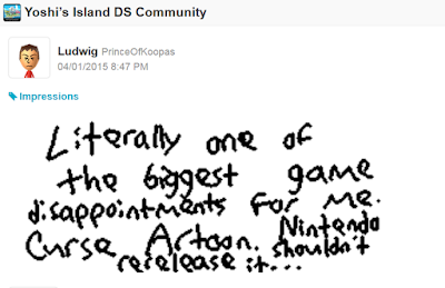Yoshi's Island DS Miiverse community curse Artoon